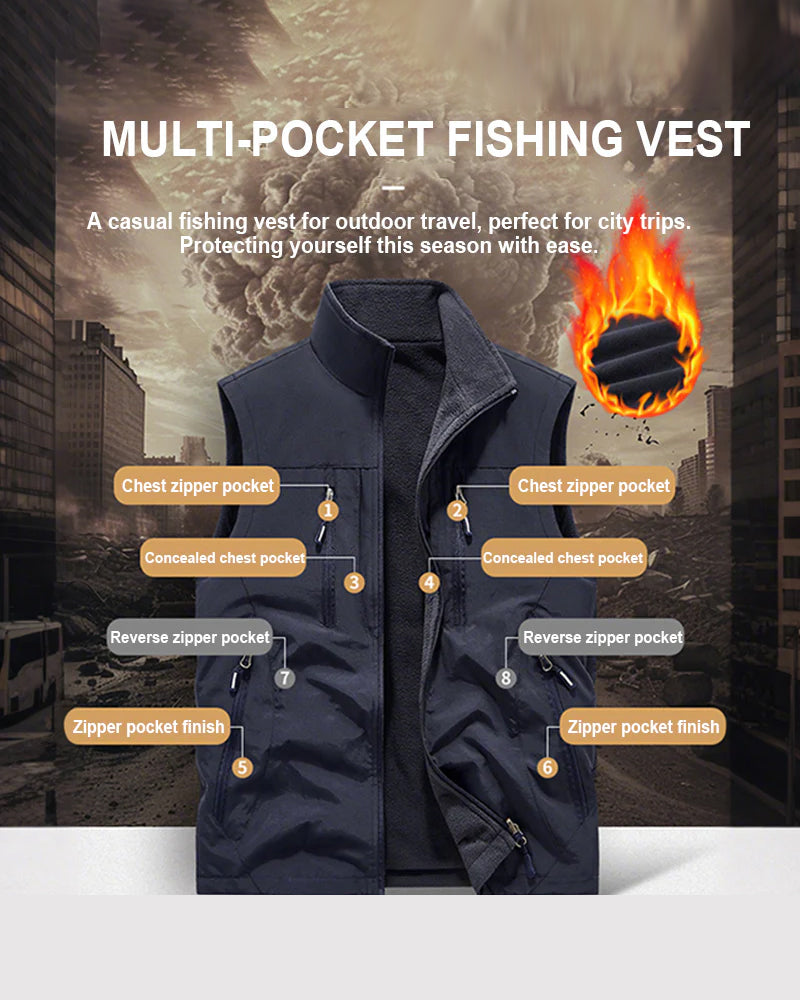 Limited-time sale – 50% OFF🔥🧥 Men's Oversized Sleeveless Vest Jacket with Pockets