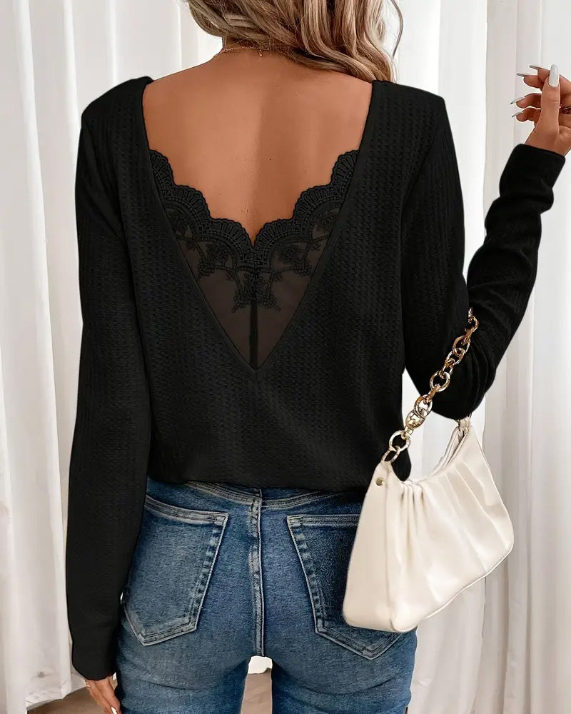 Lace Panelled Halter Top