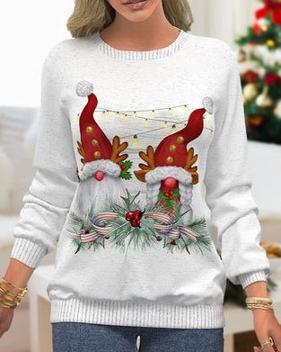 Christmas sweater with snowflake print and raglan sleeves