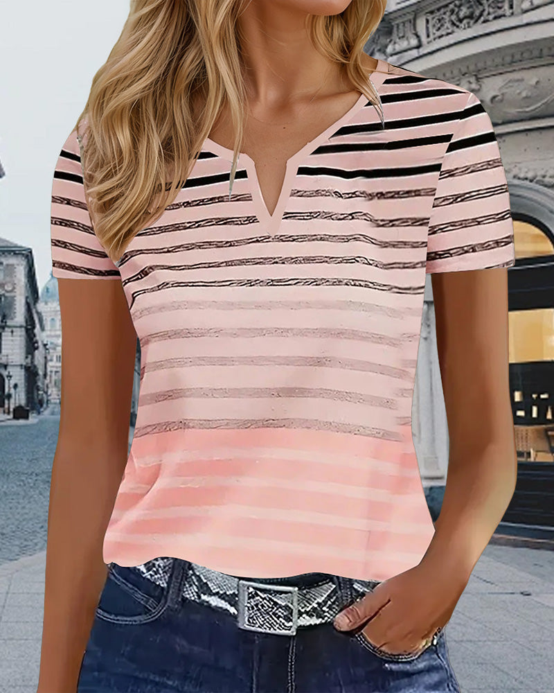 Casual Striped Slim T-Shirt