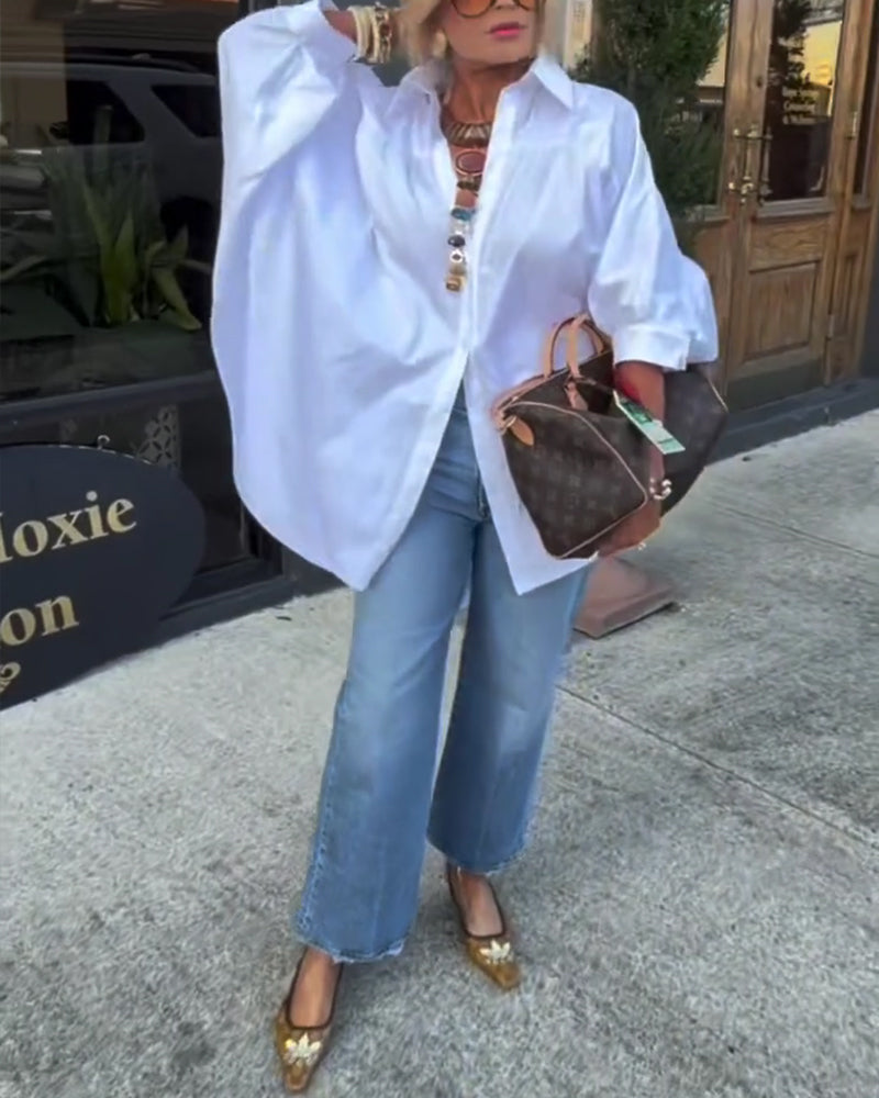 Fashion Loose Fit Collared Shirt