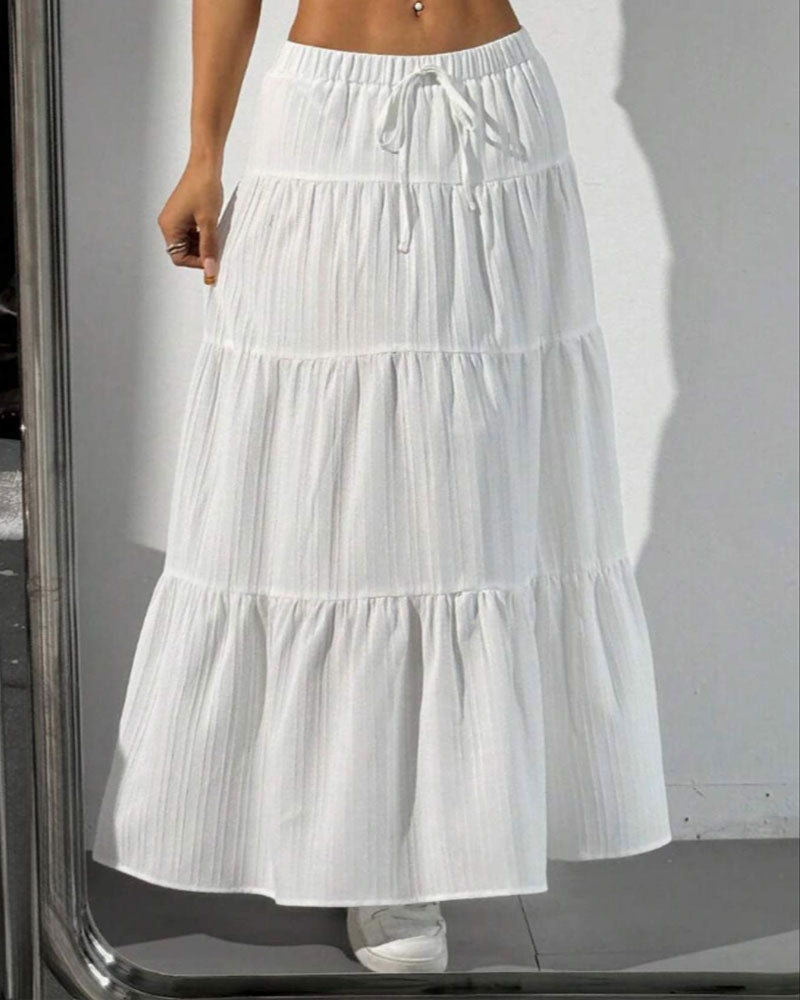 Wrap Tie Layered Skirt