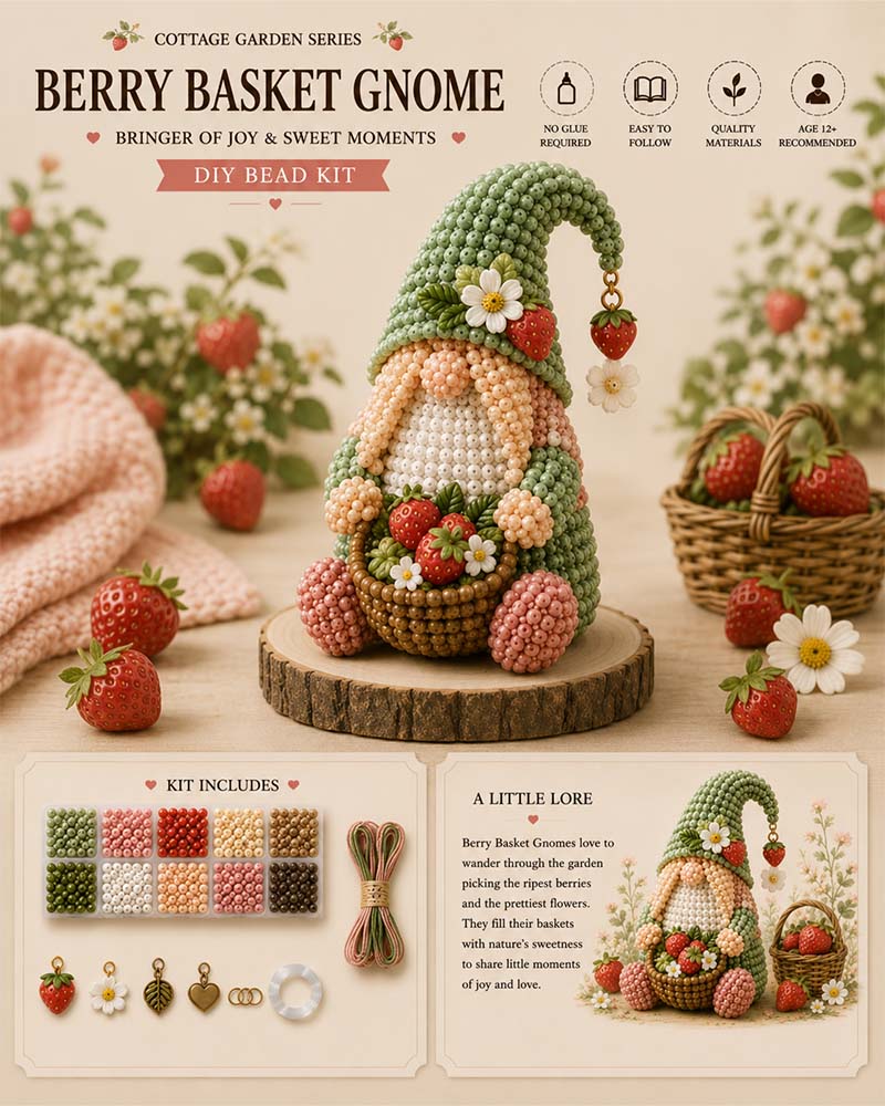 🔥 💕Cozy Gnome DIY Bead Kit Collection– Collect All 7 Gnome