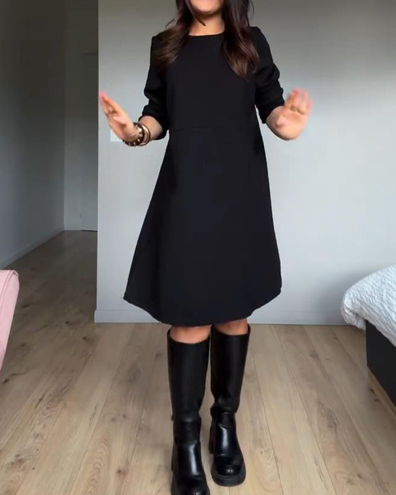 Accordion Pleated Patchwork Dress