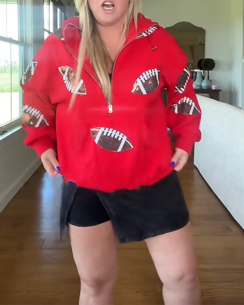 Rugby Sequin Hoodie