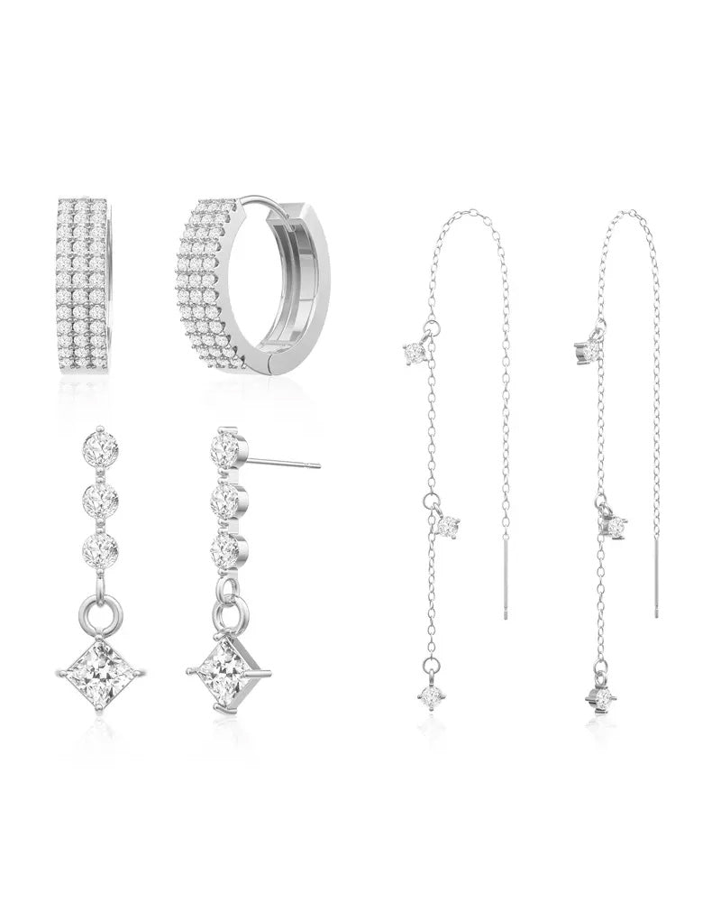 3 Layered Chain Earrings For Women