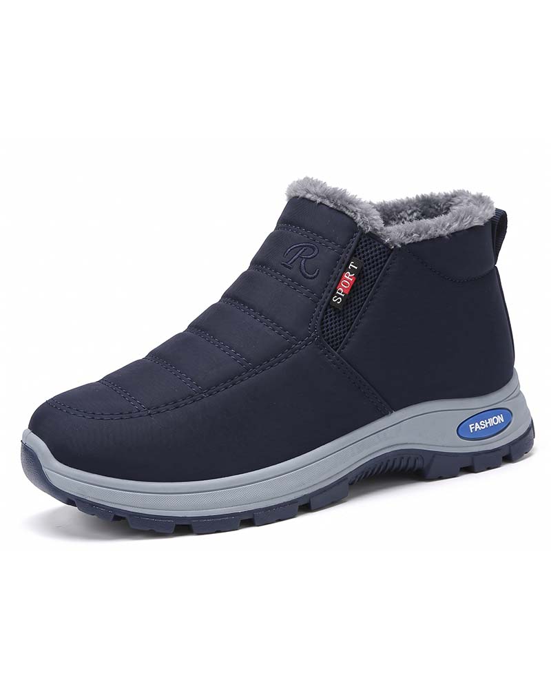 Winter Thick-Lined Snow Boots, Slip-On Warm Casual Shoes for Women and Men