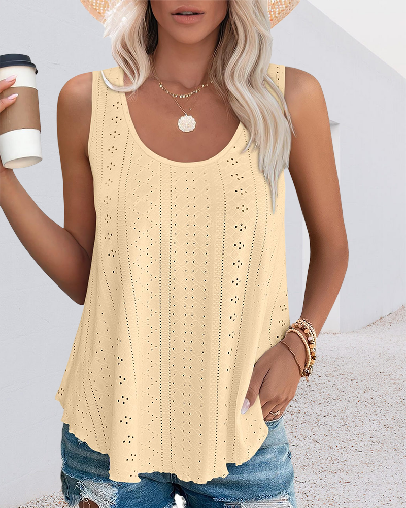 Round Neck Loose Sleeveless Tank Top