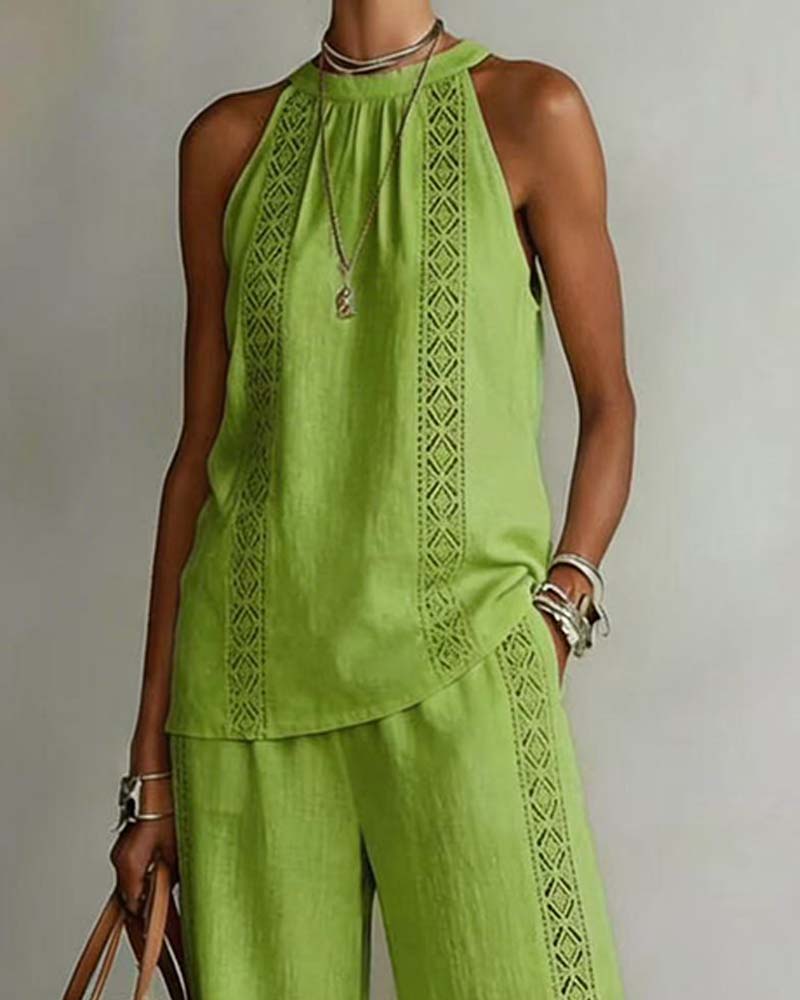 Hollow Out Halter Two-Piece Sets