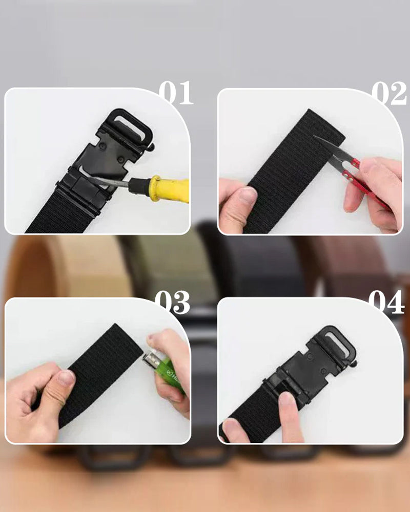 Men's Tactical Nylon Belt - Durable Buckle & Adjustable Size