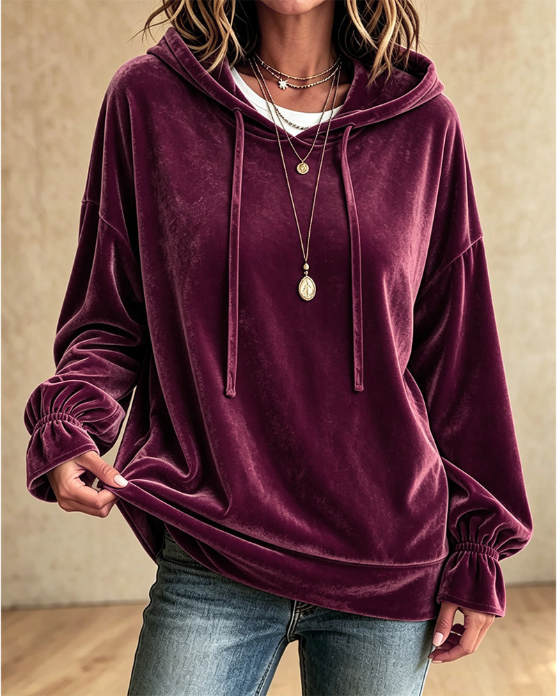 Solid Color Long Sleeve Hoodie