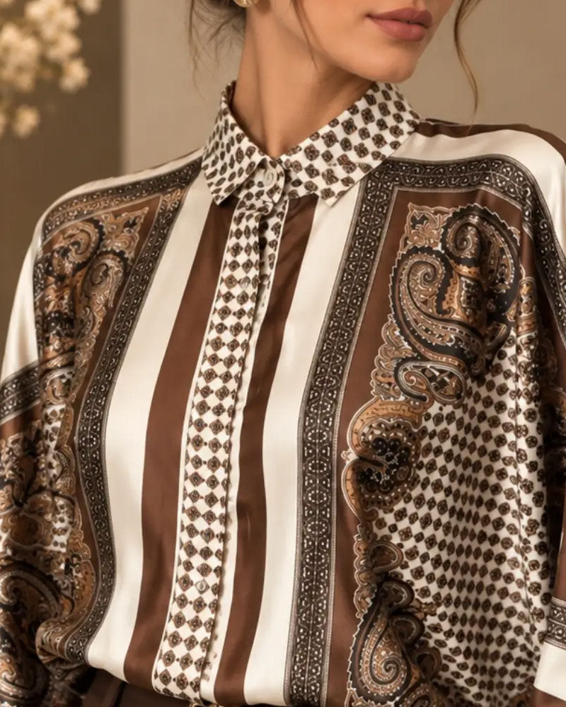 Print Casual Long Sleeve Blouse