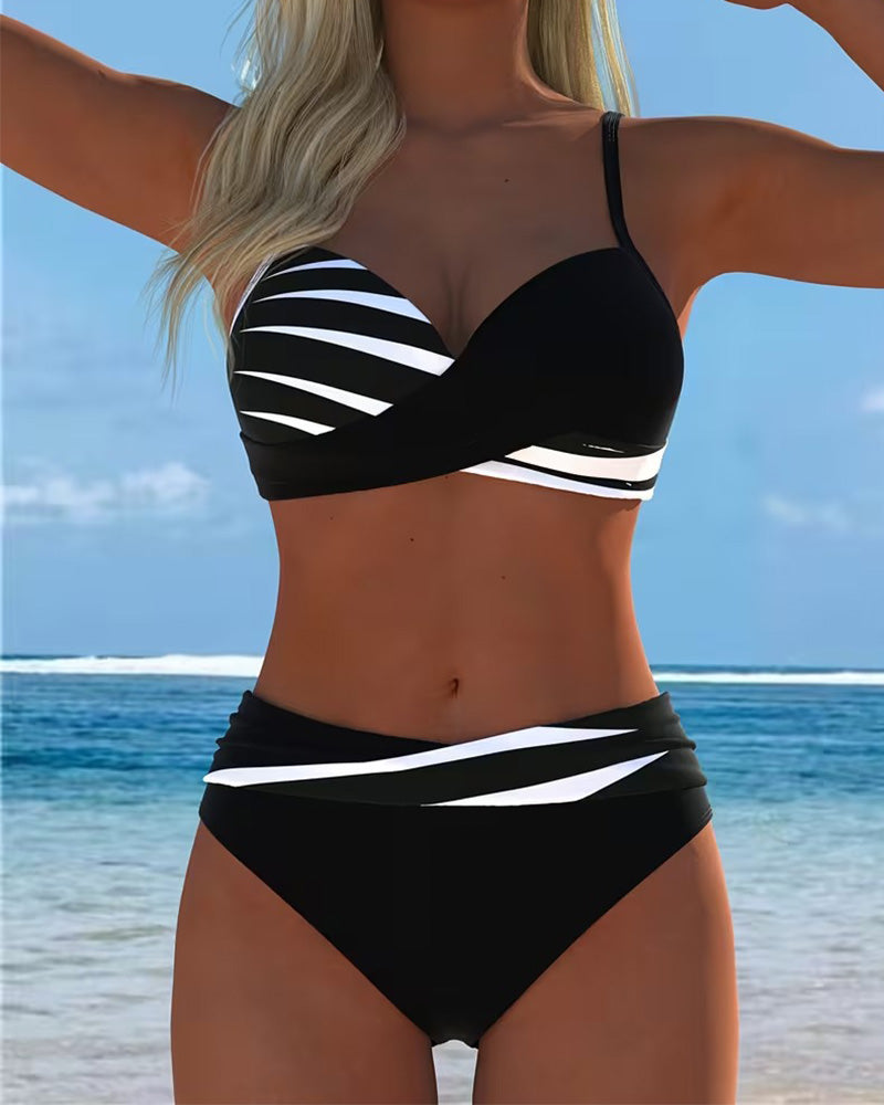 Camisole Color-Block Cross Bikini