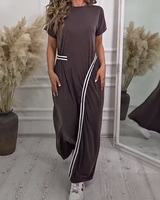 Solid Color Casual Slit Dress