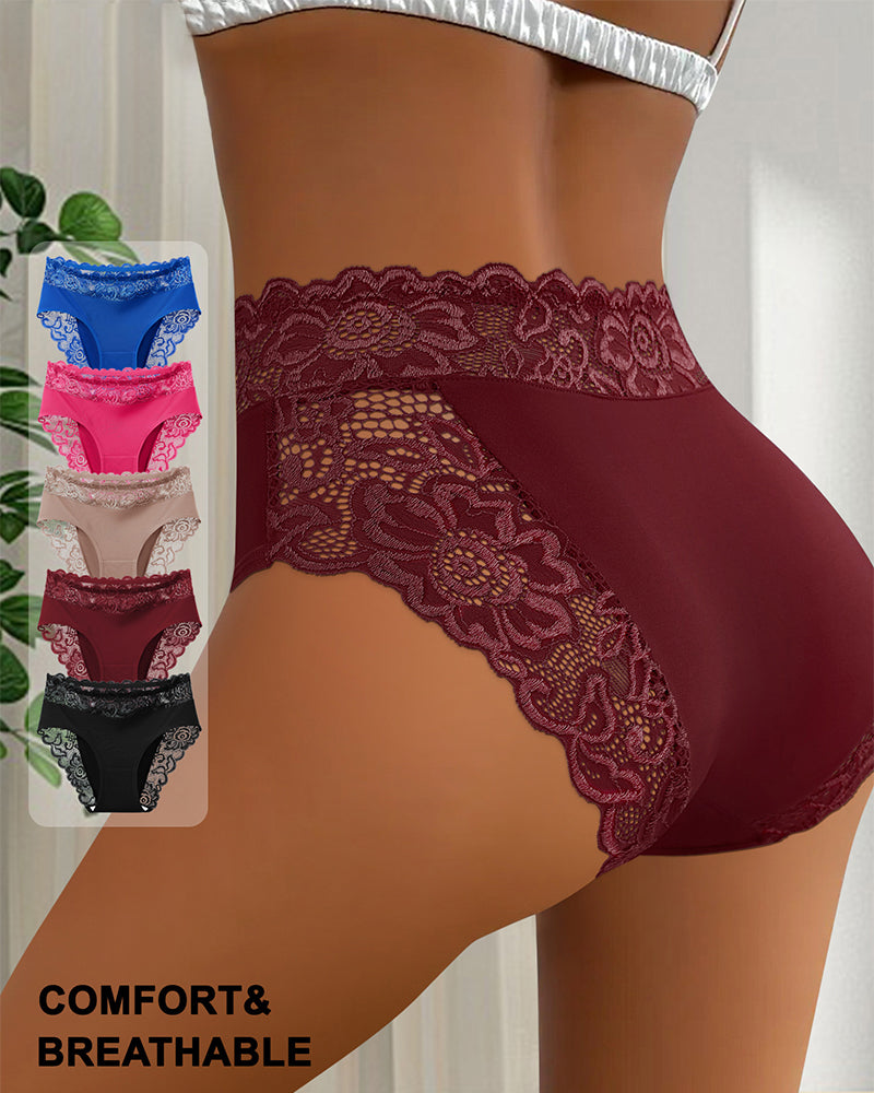 Sexy Lace Mid-Rise Panties-4