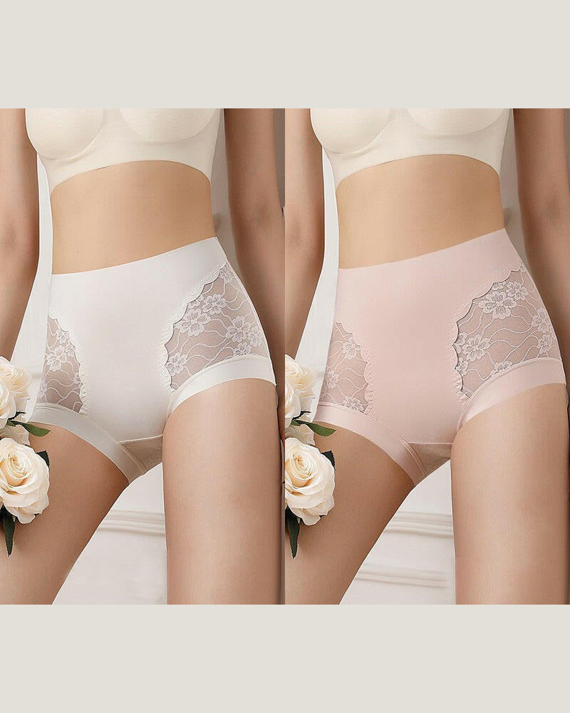 Women’s High-Waist Lace Seamless Stretch Silky Underwear