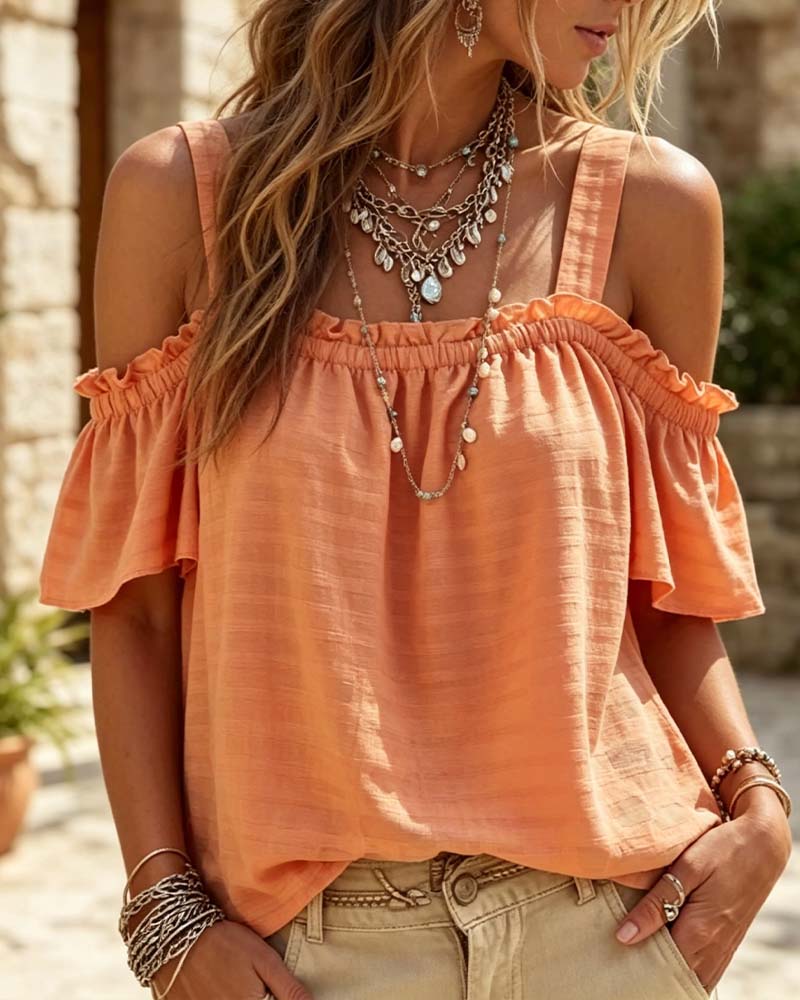 Camisole Ruffle Off-Shoulder Blouse