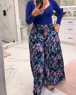 Bohemian Casual Vacation Wide-Leg Pants