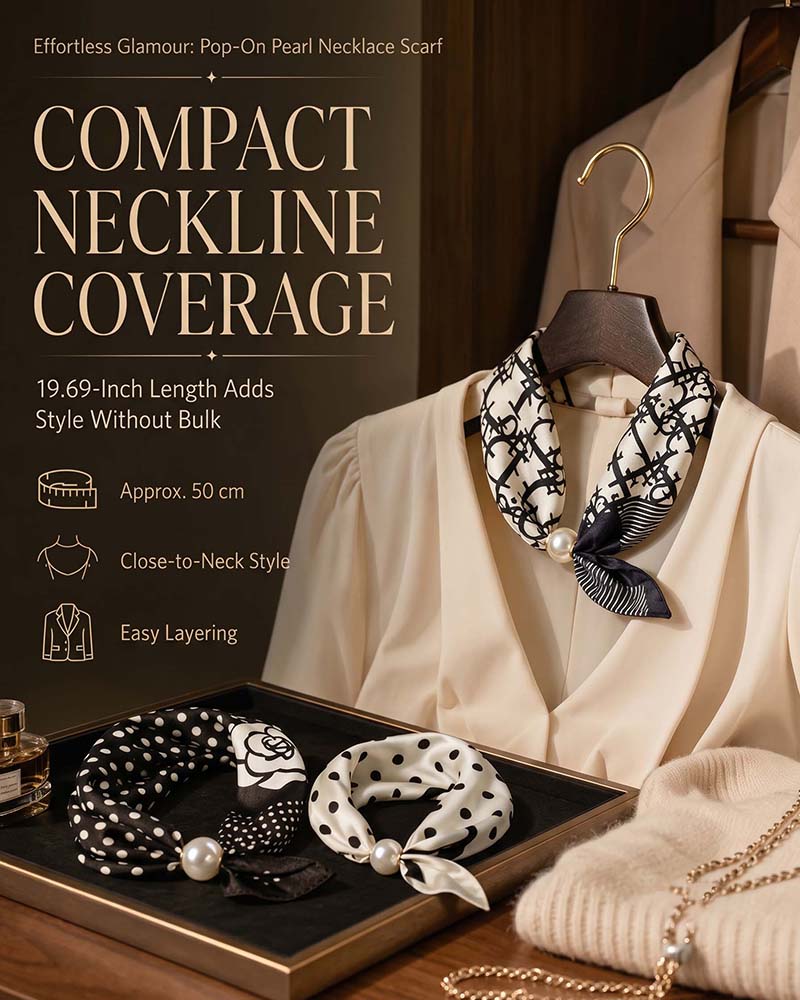 Effortless Glamour: Pop-On Pearl Necklace Scarf 🧣