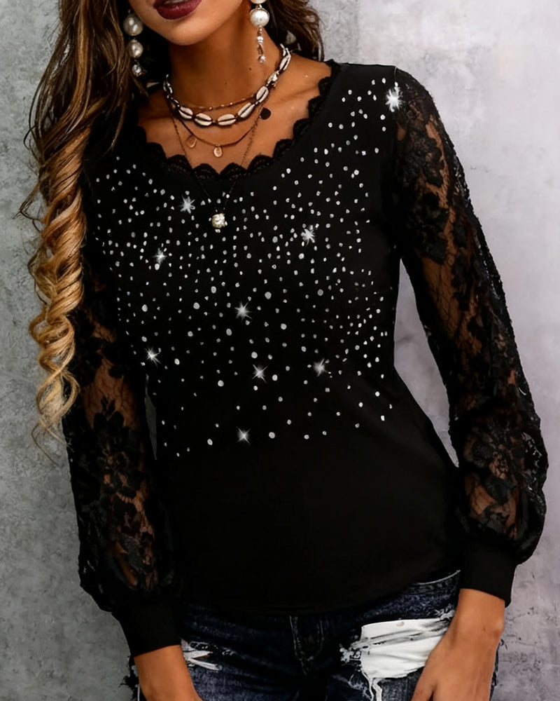 Fashionable Patchwork Print Blouse