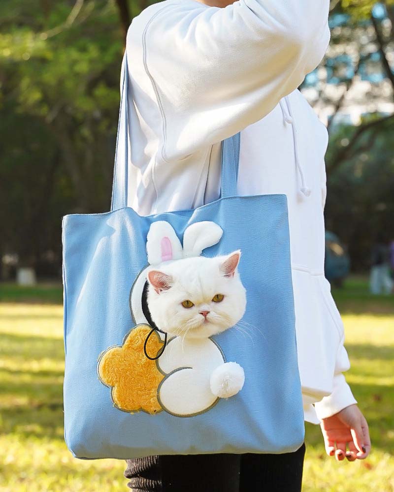 Cute Character Pet Carrier Canvas Tote Bag