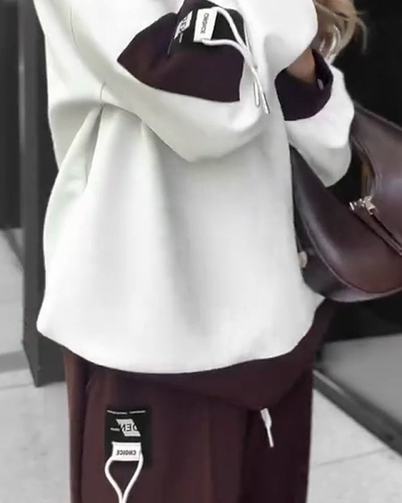 Color Block Sweatshirt And Jogger Set