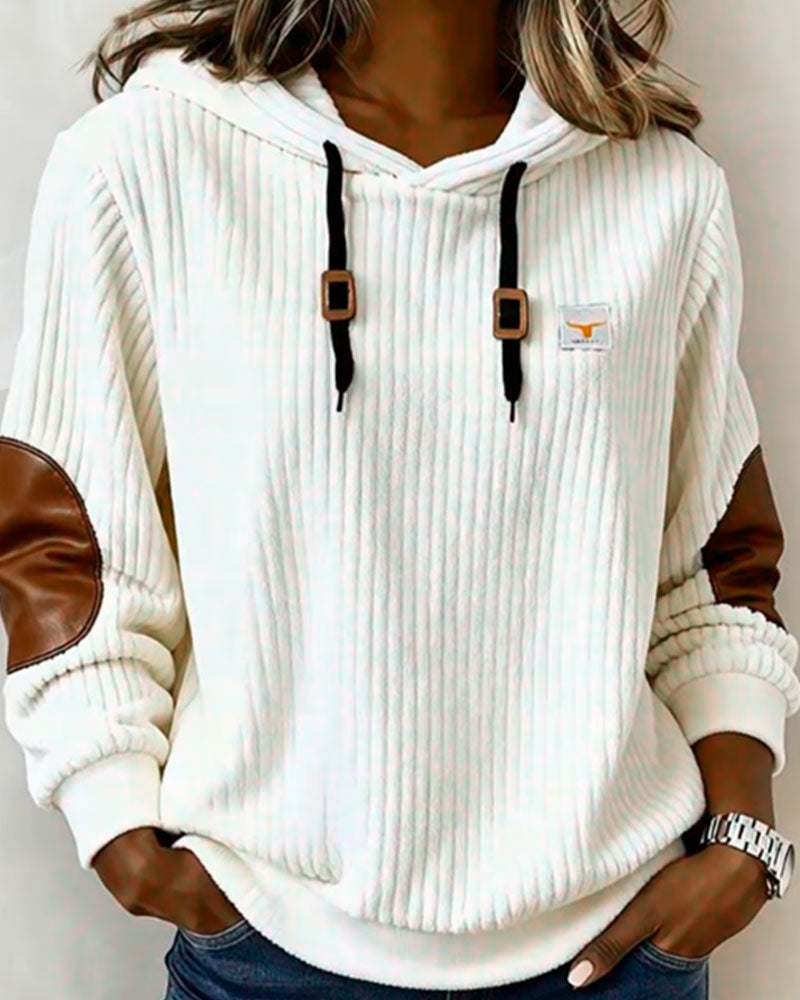 Color-Blocked Casual Hoodie