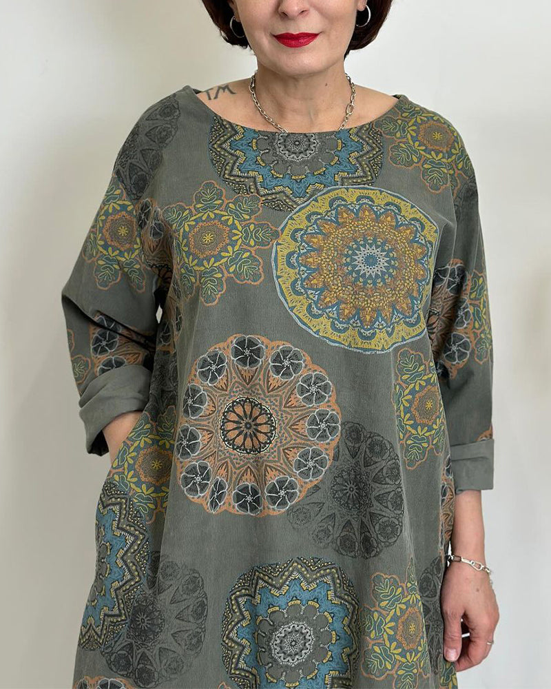Ethnic style pocket dress