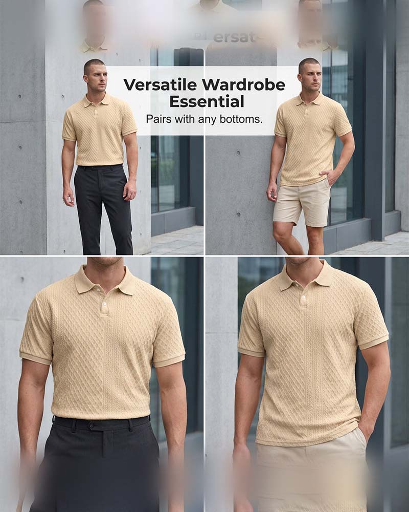 Turn-Down Collar Men's Polo Shirt