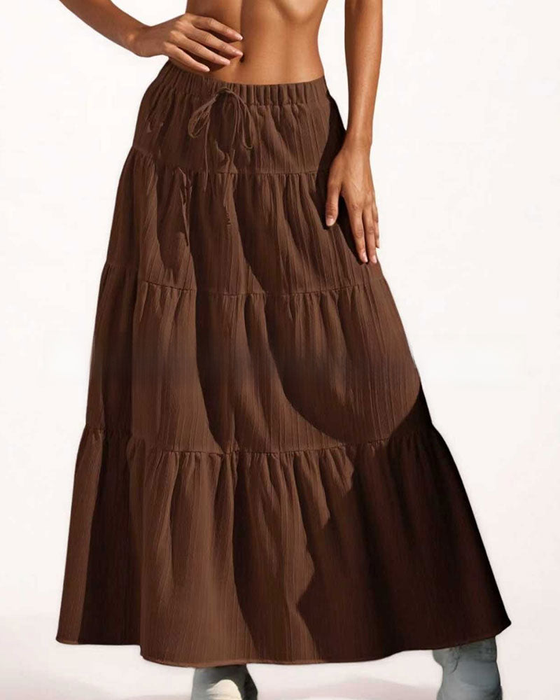 Wrap Tie Layered Skirt