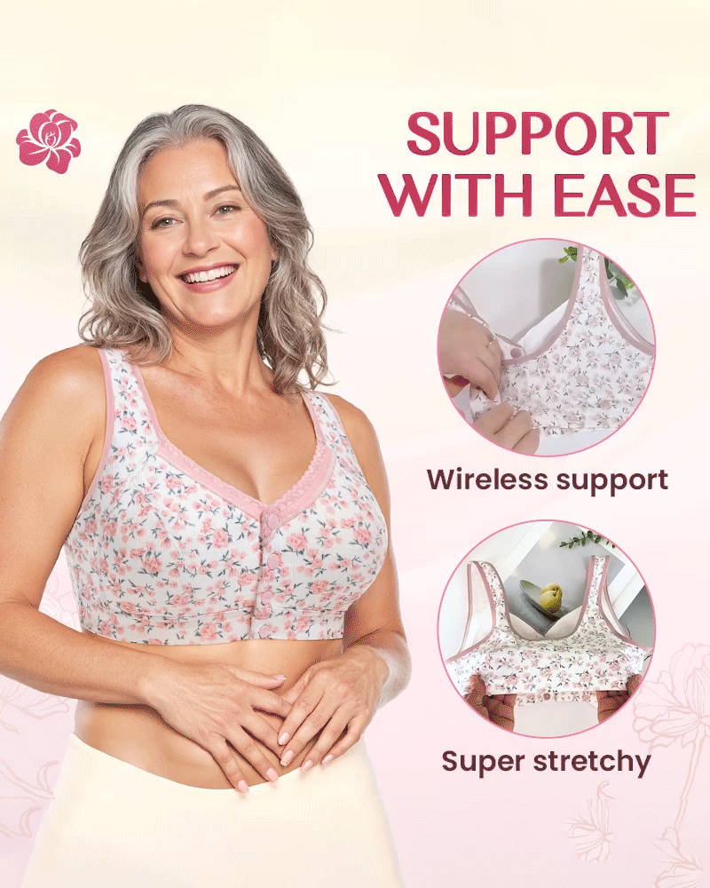 Front Button Comfortable Wireless Lift Bra