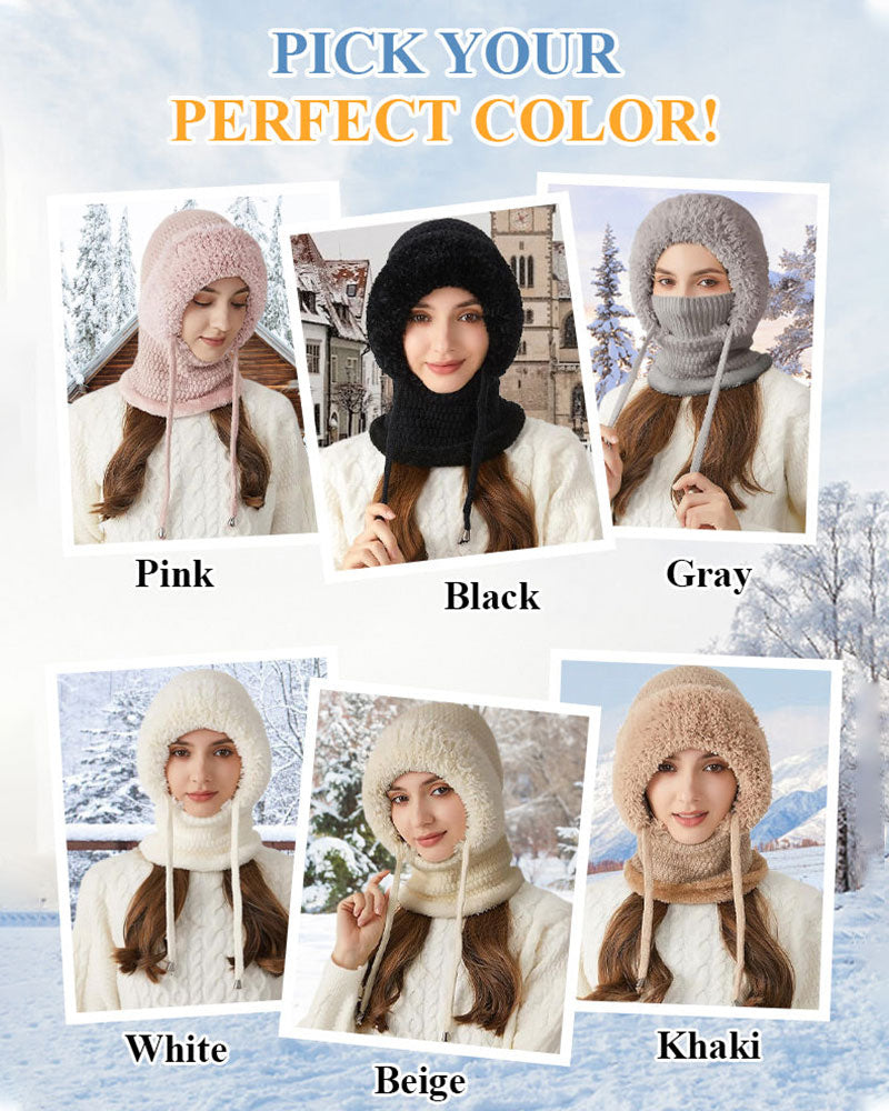 Wind-Resistant Outdoor Hat And Scarf For Women