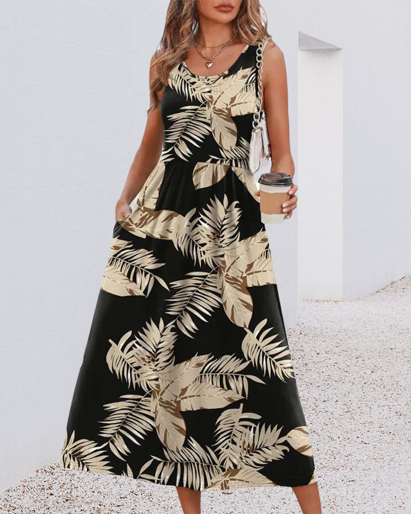 Elegant Sophisticated Herringbone Sleeveless Dress