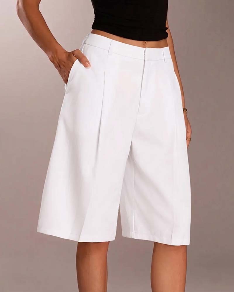 Bermuda Straight Leg Pocket Casual Blazer Pant