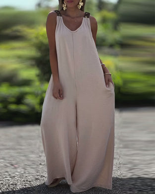 Sleeveless Back Tie Jumpsuit