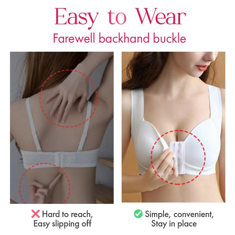 Seamless Front Closure Wire-free Push Up Bra