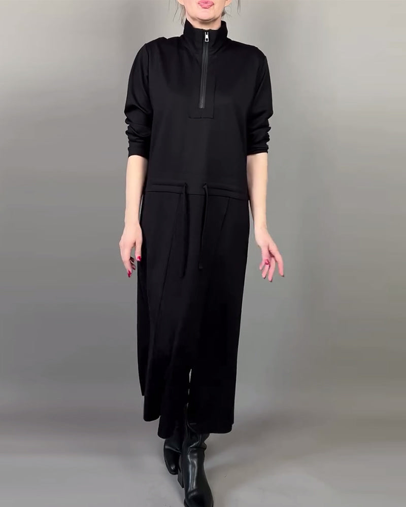 Zip-Collar Stylish Dress