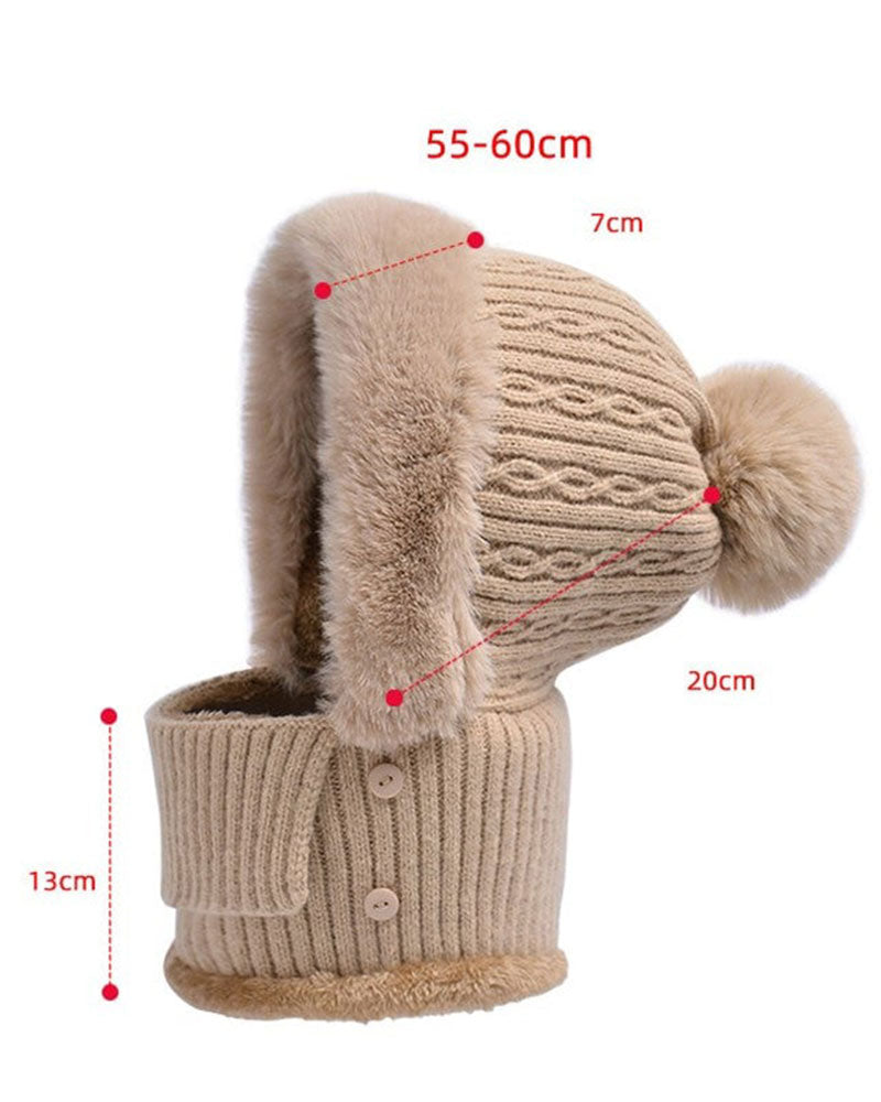 All-in-One Knitted Hat and Scarf