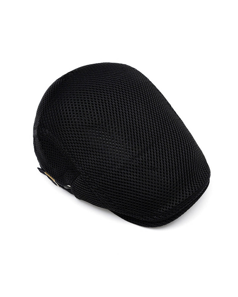 Men's Breathable Mesh Flat Cap - Adjustable Newsboy Ivy Beret Summer Hat