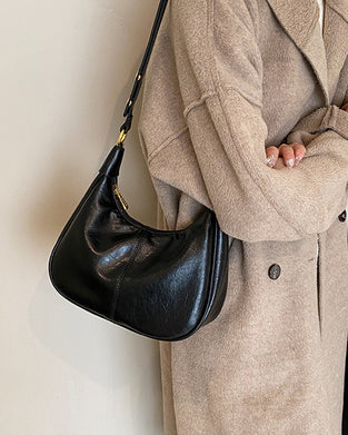 Waxed Leather Underarm Bag