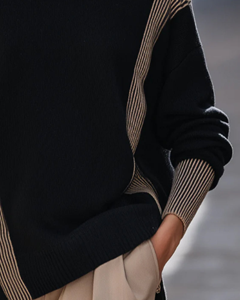 Irregular Geometric Loose Pullovers