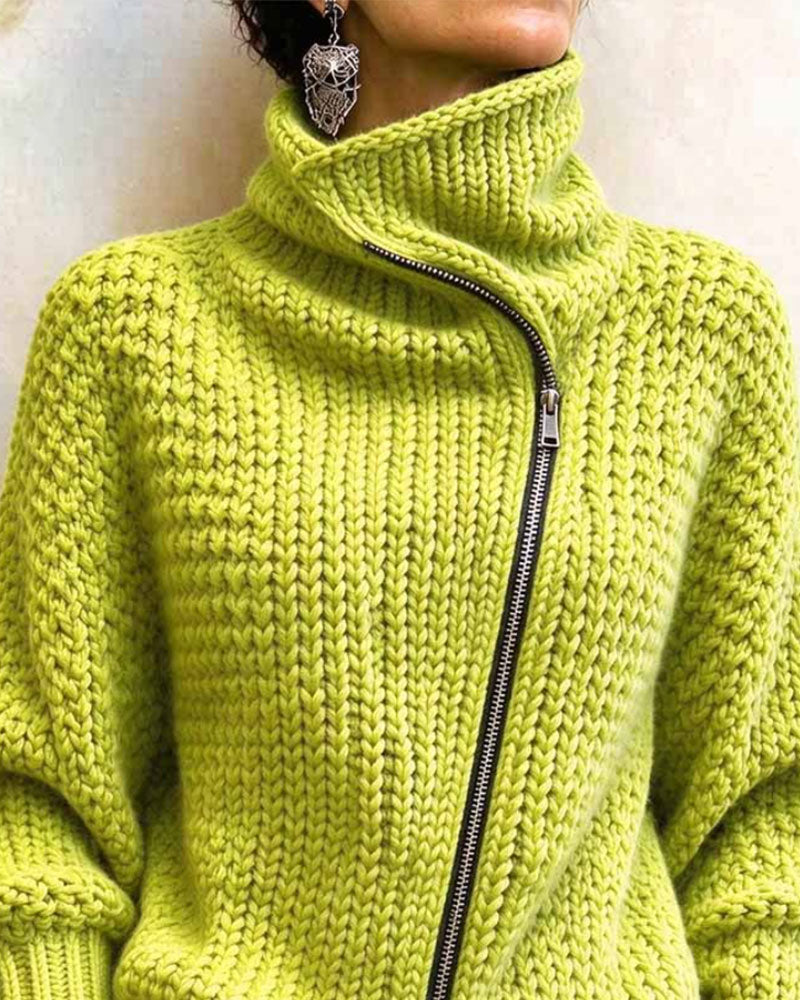 High Neck Long Sleeve Pullover