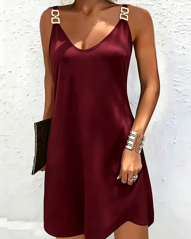 Casual Solid Color Cami Dress