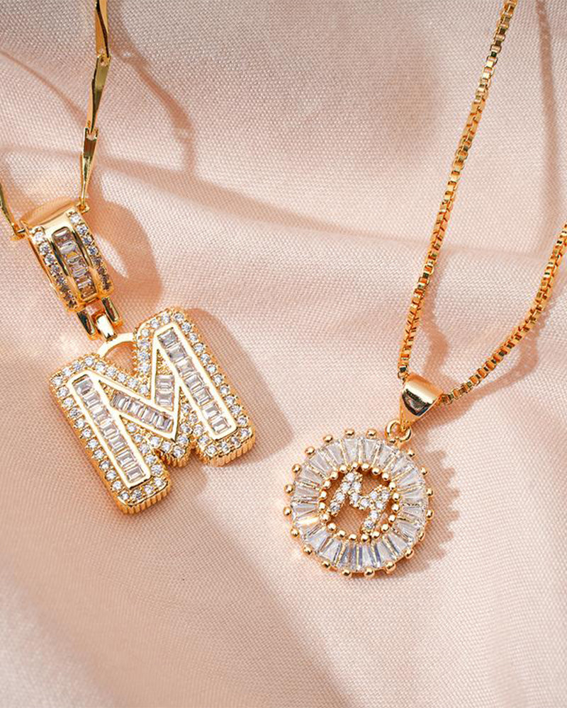 Initial Letter Pendant Necklaces -2 Pack