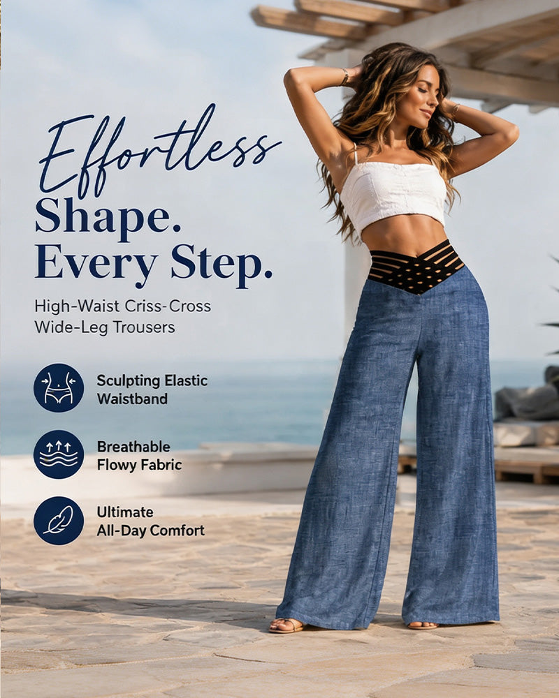 High Waist Casual Trendy Wide-Leg Pants