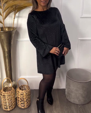 Round Neck Rhinestone Dress