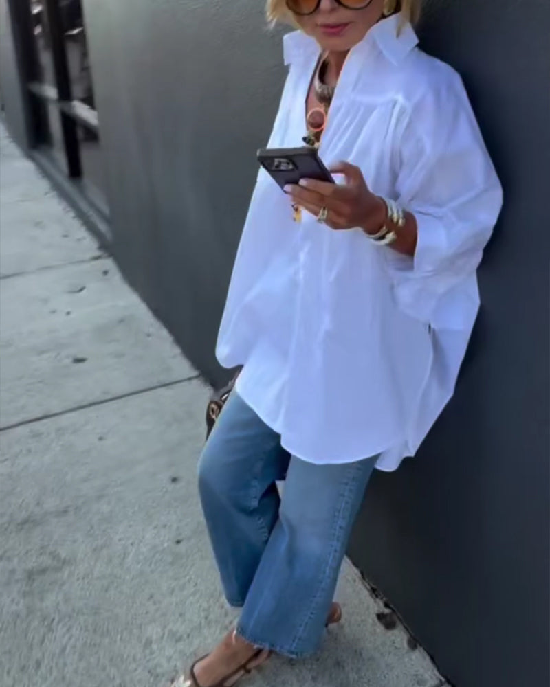 Fashion Loose Fit Collared Shirt