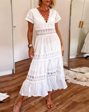 Deep V-Neck Cutout Maxi Dress