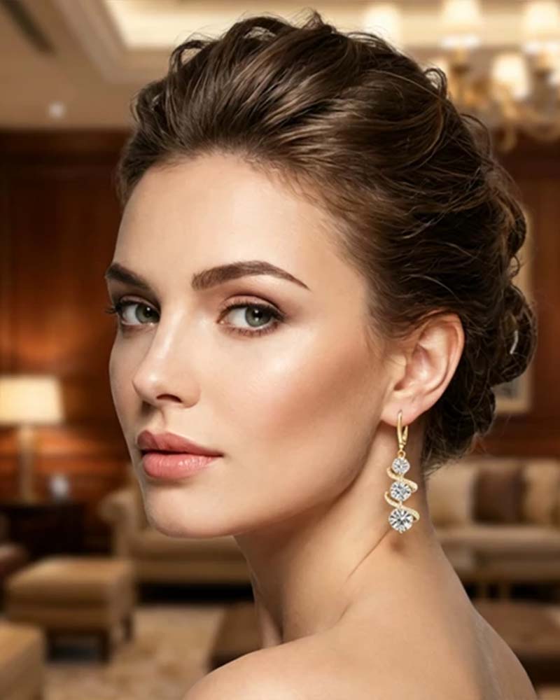 💎👗 Aszimmetrikus spirál és csepp alakú fülbevaló ✨