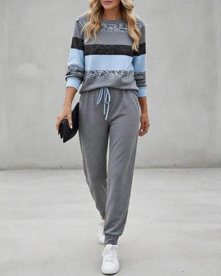 Patchwork Casual Two-Piece Set